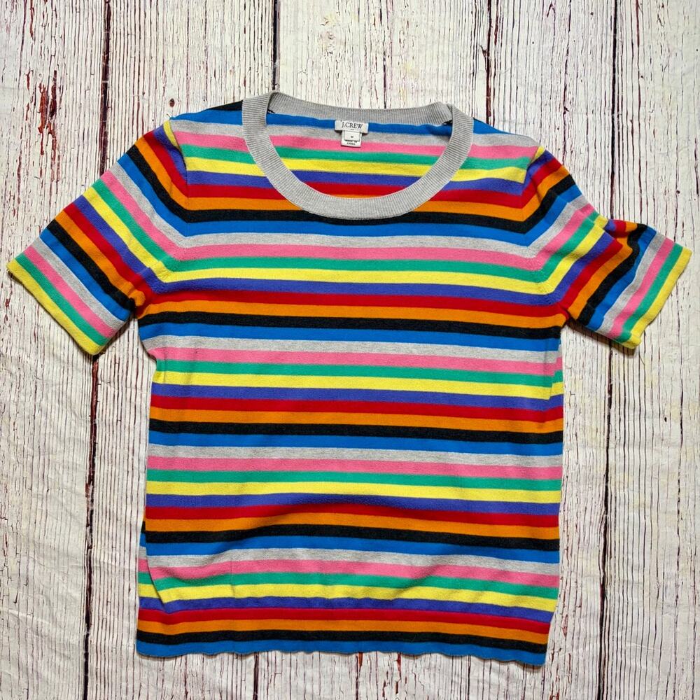 J. Crew Rainbow Striped Sweater